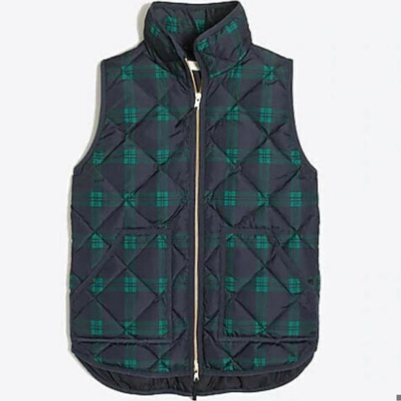 JCREW FACTORY BLACK WATCH PLAID VEST SZ SMALL - Picture 1 of 7